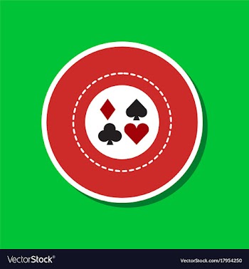 Paper sticker on stylish background poker chips vector image