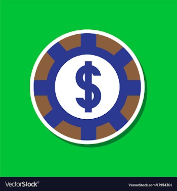 Paper sticker on stylish background poker chips vector image