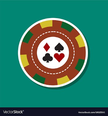 Paper sticker on stylish background poker chips vector image