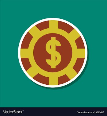 Paper sticker on stylish background poker chips vector image