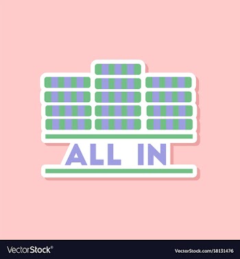 Paper sticker on stylish background poker chips vector image