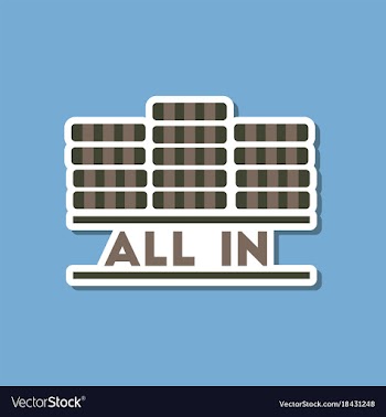 Paper sticker on stylish background poker chips vector image