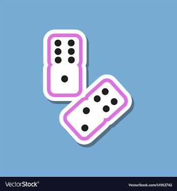 Paper sticker on stylish background poker dice vector image