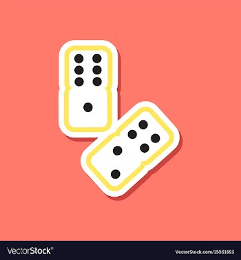 Paper sticker on stylish background poker dice vector image