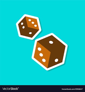 Paper sticker on stylish background poker dice vector image