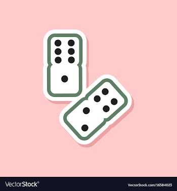 Paper sticker on stylish background poker dice vector image