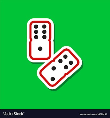 Paper sticker on stylish background poker dice vector image