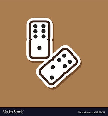 Paper sticker on stylish background poker dice vector image