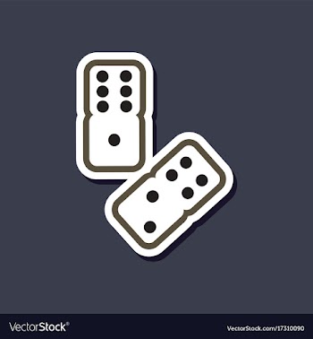 Paper sticker on stylish background poker dice vector image