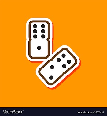 Paper sticker on stylish background poker dice vector image