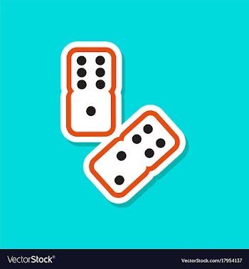Paper sticker on stylish background poker dice vector image