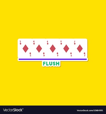 Paper sticker on stylish background poker flush vector image