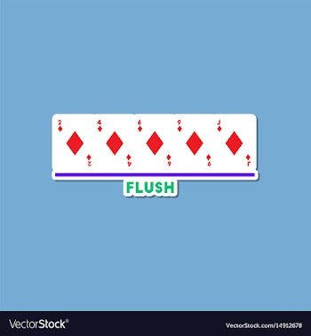 Paper sticker on stylish background poker flush vector image