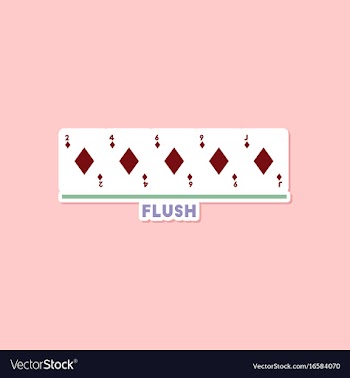 Paper sticker on stylish background poker flush vector image