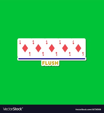 Paper sticker on stylish background poker flush vector image