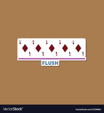 Paper sticker on stylish background poker flush vector image
