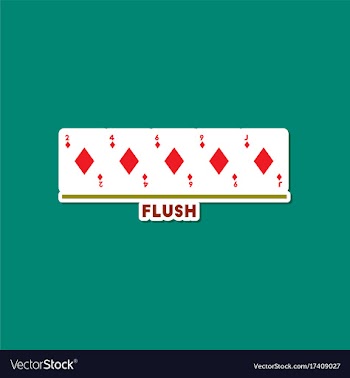 Paper sticker on stylish background poker flush vector image