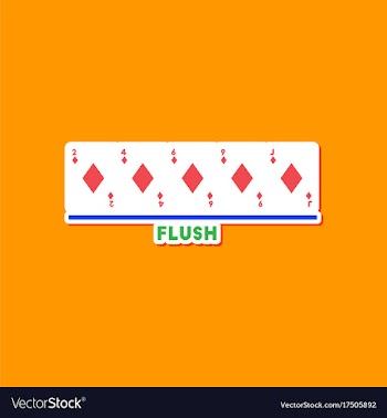 Paper sticker on stylish background poker flush vector image