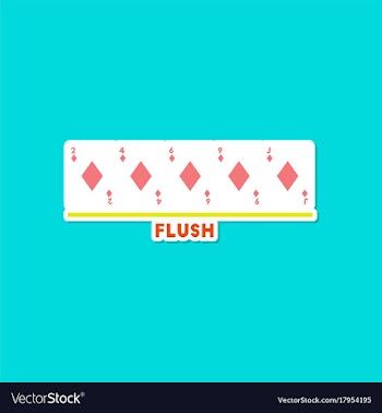 Paper sticker on stylish background poker flush vector image