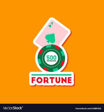 Paper sticker on stylish background poker Fortune vector image