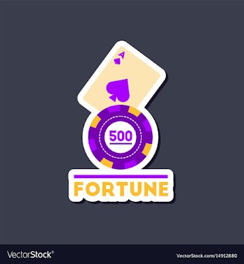 Paper sticker on stylish background poker fortune vector image
