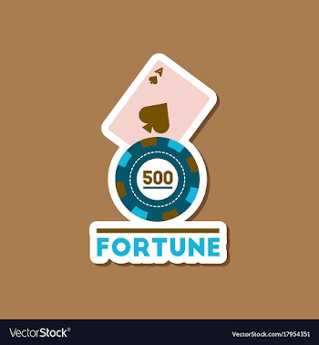 Paper sticker on stylish background poker fortune vector image