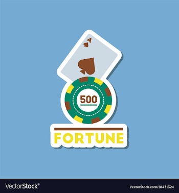 Paper sticker on stylish background poker fortune vector image