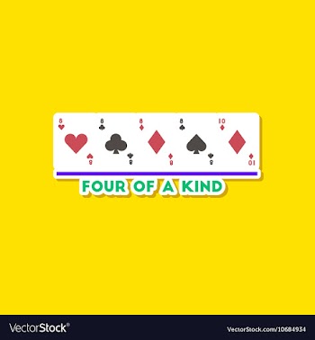 Paper sticker on stylish background poker four of vector image