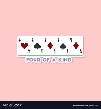 Paper sticker on stylish background poker four of vector image