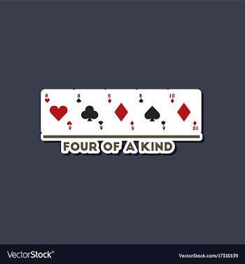 Paper sticker on stylish background poker four of vector image