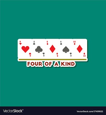 Paper sticker on stylish background poker four of vector image
