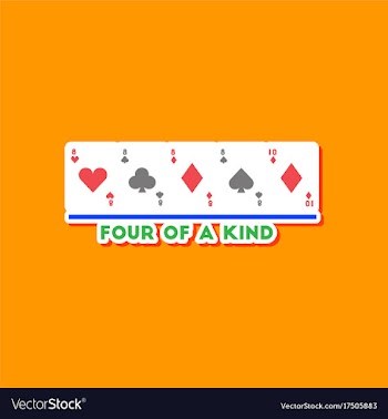 Paper sticker on stylish background poker four of vector image