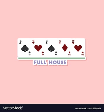 Paper sticker on stylish background poker full vector image
