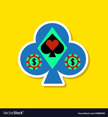 Paper sticker on stylish background poker logo vector image