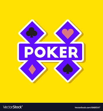 Paper sticker on stylish background poker logo vector image
