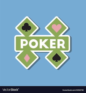 Paper sticker on stylish background poker logo vector image