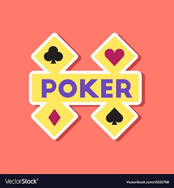 Paper sticker on stylish background poker logo vector image