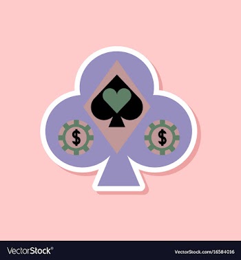 Paper sticker on stylish background poker logo vector image