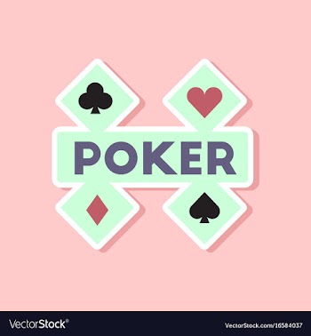 Paper sticker on stylish background poker logo vector image