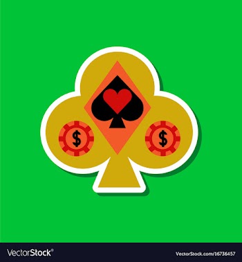 Paper sticker on stylish background poker logo vector image
