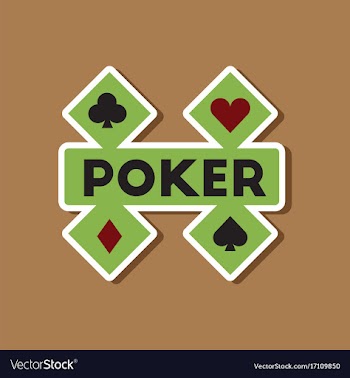 Paper sticker on stylish background poker logo vector image