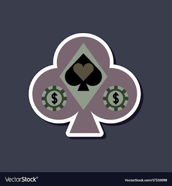 Paper sticker on stylish background poker logo vector image