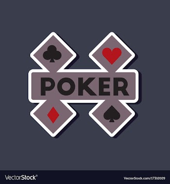 Paper sticker on stylish background poker logo vector image