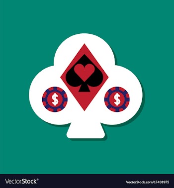 Paper sticker on stylish background poker logo vector image