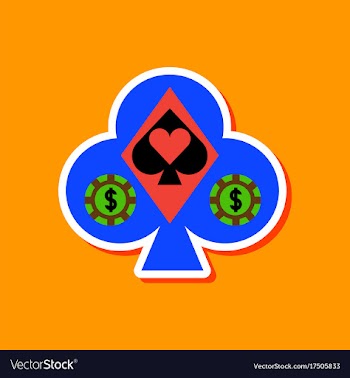 Paper sticker on stylish background poker logo vector image