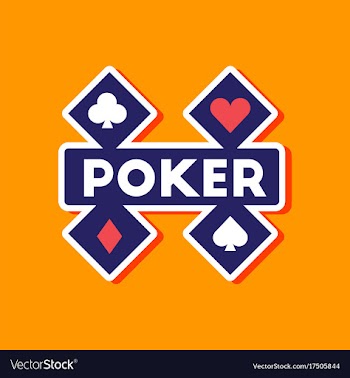 Paper sticker on stylish background poker logo vector image