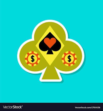 Paper sticker on stylish background poker logo vector image