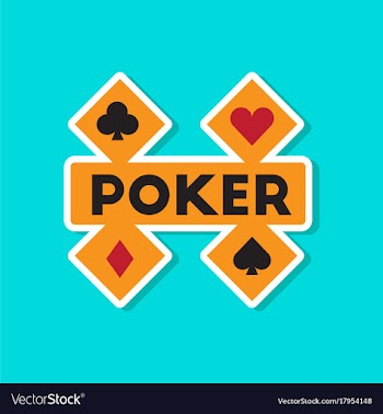 Paper sticker on stylish background poker logo vector image