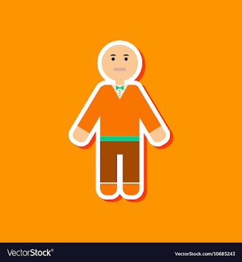 Paper sticker on stylish background poker man vector image