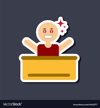 Paper sticker on stylish background poker man vector image